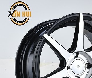 alloy rims black 6 spokes 15/17 inch 4-8*100-114.3 from guangzhou