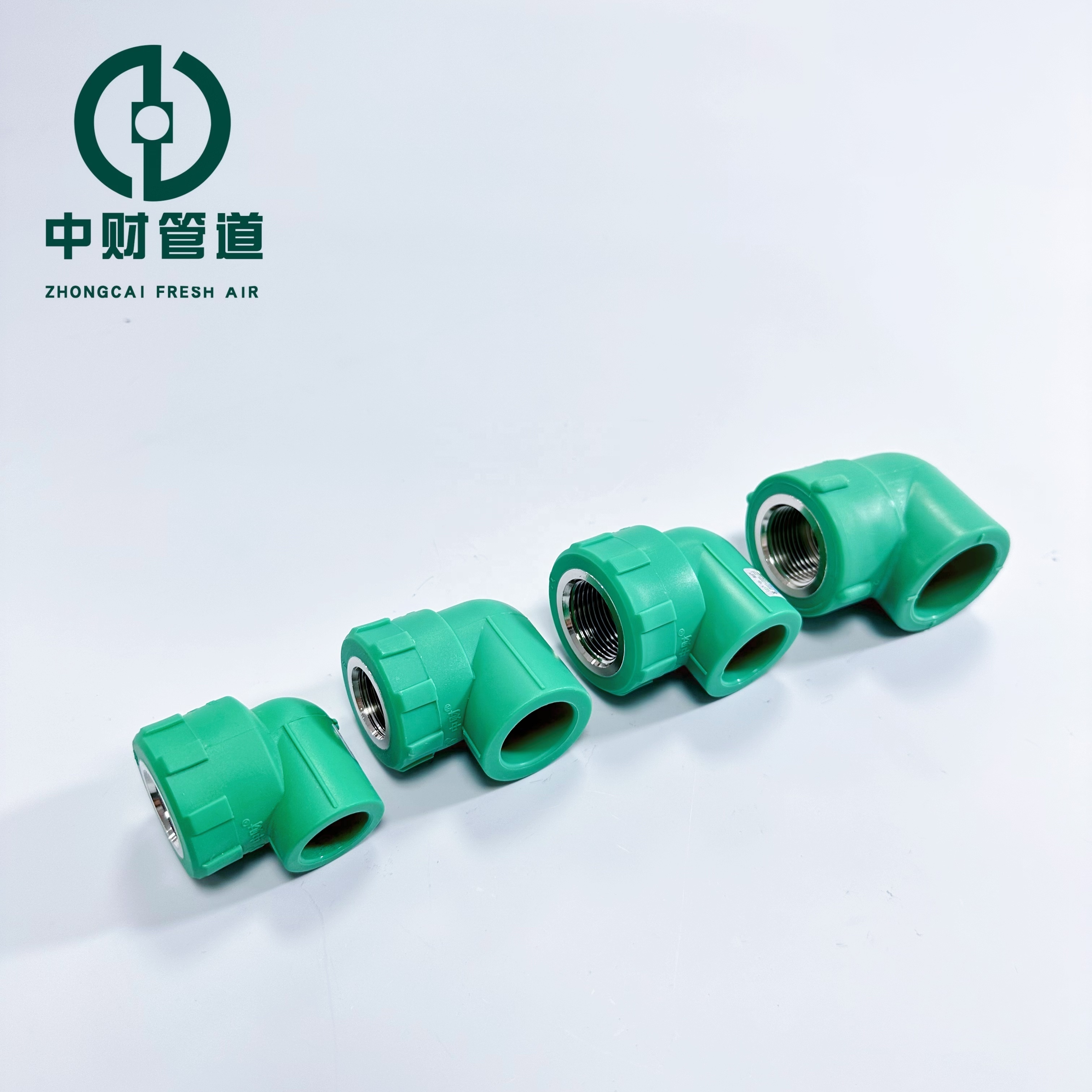 Zhongcai pipes PPR water supply pipe and fittings Frost resistant series Green  home decoration Female threaded elbow 90 degrees