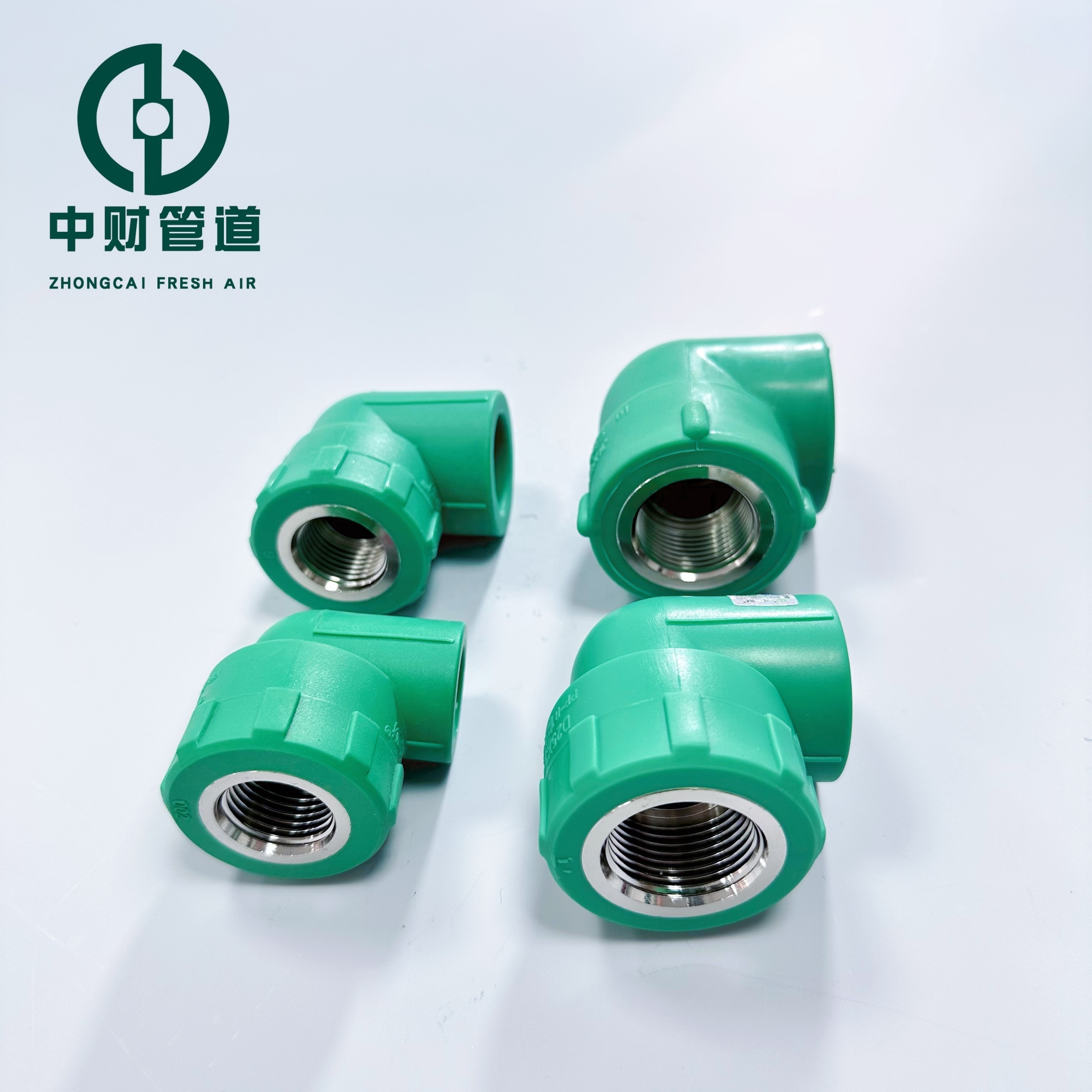 Zhongcai pipes PPR water supply pipe and fittings Frost resistant series Green  home decoration Female threaded elbow 90 degrees