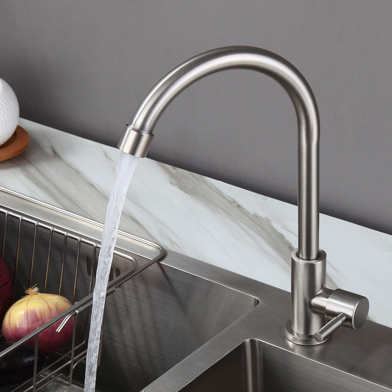 304 Stainless Steel Sink Faucet Long Neck Water Kitchen Tap For Washbasin Kitchen Faucet