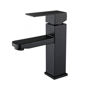 Modern 304 stainless steel bathroom black brushed gold sink faucet water tap basin faucet