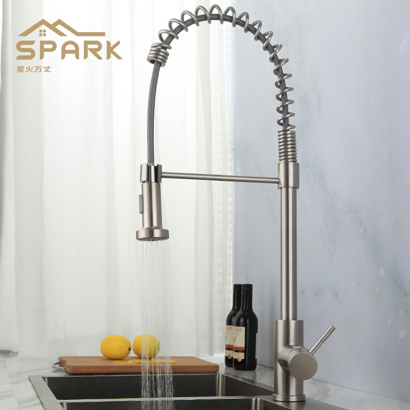 Luxury promotion price Pull Down Hot And Cold Water Taps Kitchen Sink Faucet brass copper Kitchen Faucet