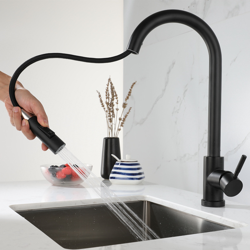 Smart Touch Sensor Faucet 304 Stainless Steel Kitchen Faucet Pull Down Automatic Black Kitchen Tap