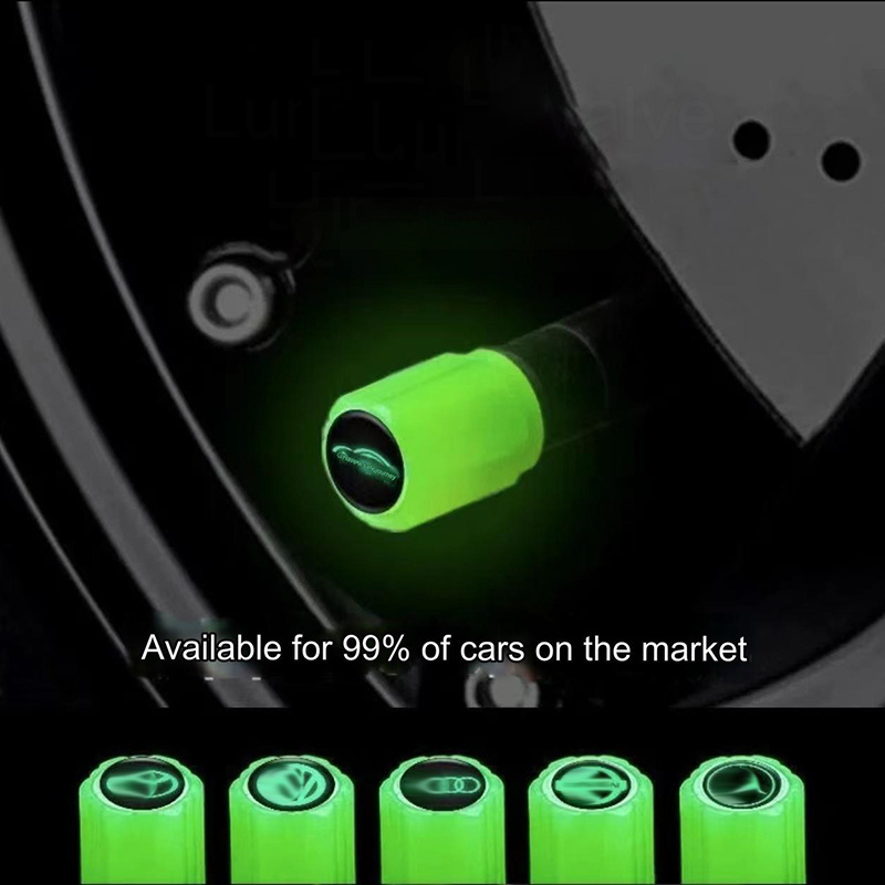 Luminous valve cap Tire universal glow-in-the-dark gas nozzle cover car valve core cap for car motorcycle bullet train