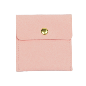 Jewelry Pouch Suede Envelope Bag Custom Logo PU Microfiber with Button Necklace Bracelet Packaging