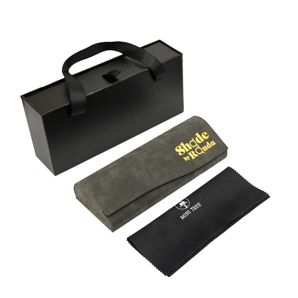 Custom Logo Black Sunglasses Case Gift Drawer Paper Box Eye Glasses Set Sunglasses Package Glasses Case Eyewear Case With Handle