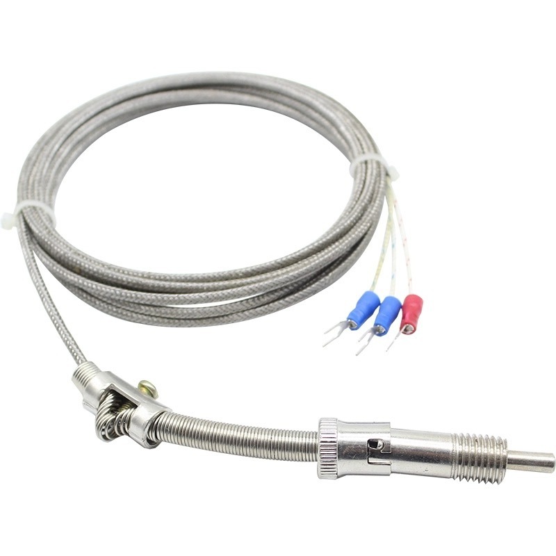 industrial M12 thread high temperature sensor j type bayonet compression spring thermocouple