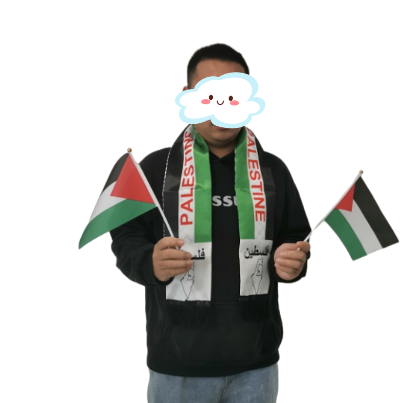 Hot Sale Palestine Scarf White And Black Arab Original Arafat With Flag Keffiyeh