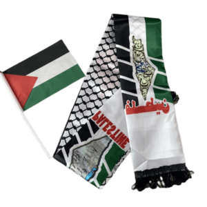 Hot Sale Palestine Scarf White And Black Arab Original Arafat With Flag Keffiyeh