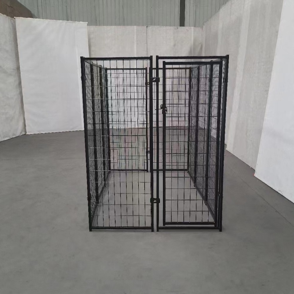 factory sales Black color heavy outside welded wire mesh dog kennels dog cage