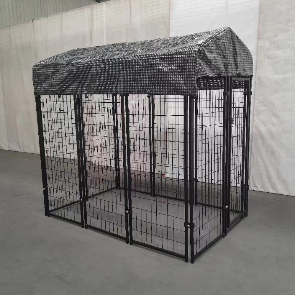 factory sales Black color heavy outside welded wire mesh dog kennels dog cage