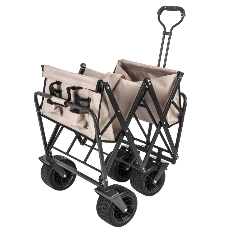 100kg Hand Folding & Rolling Collapsible Garden Cart, Outdoor Camping Wagon