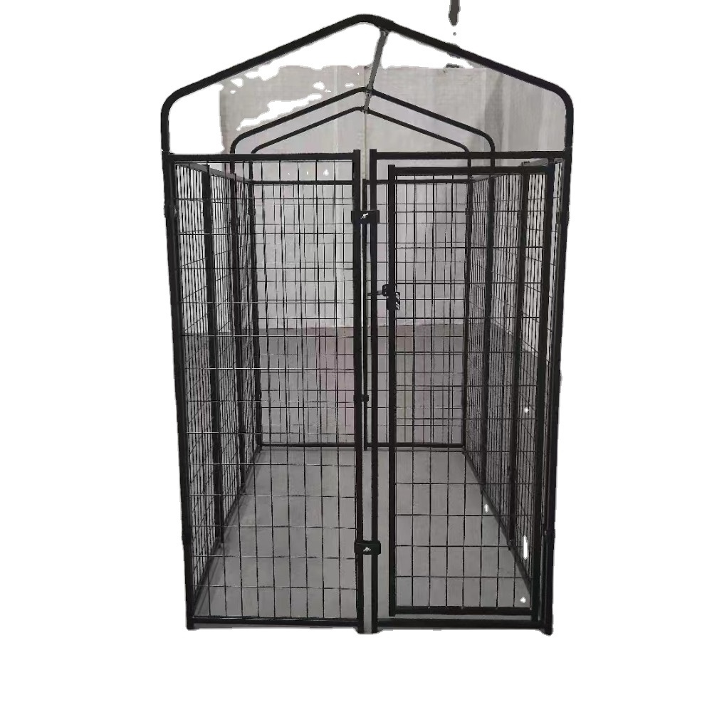 factory sales Black color heavy outside welded wire mesh dog kennels dog cage