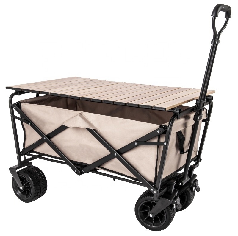 100kg Hand Folding & Rolling Collapsible Garden Cart, Outdoor Camping Wagon