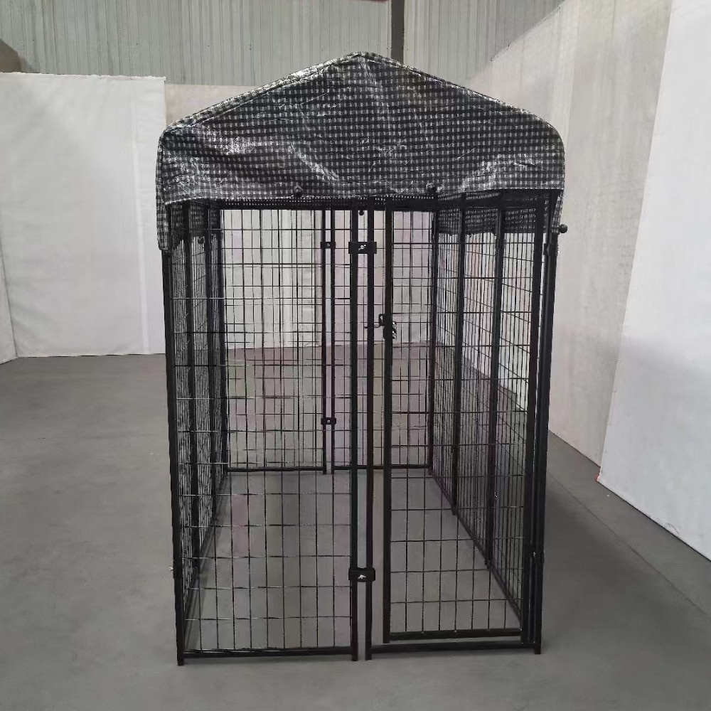 factory sales Black color heavy outside welded wire mesh dog kennels dog cage