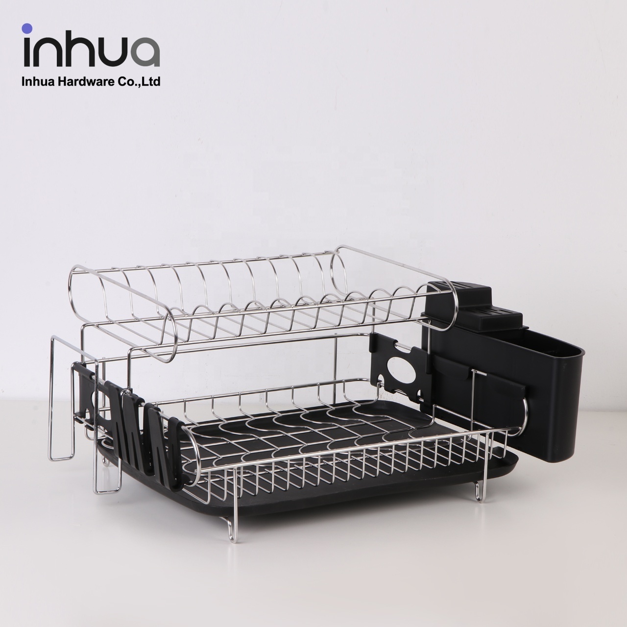 Multifunctional drain rack kitchen supplies dish rack 304 stainless steel storage rack double