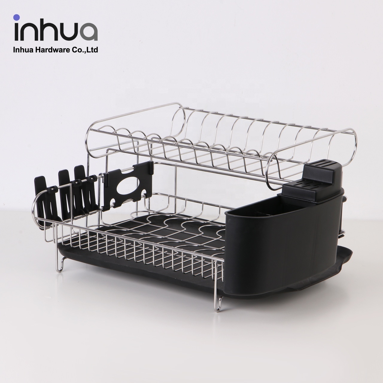 Multifunctional drain rack kitchen supplies dish rack 304 stainless steel storage rack double