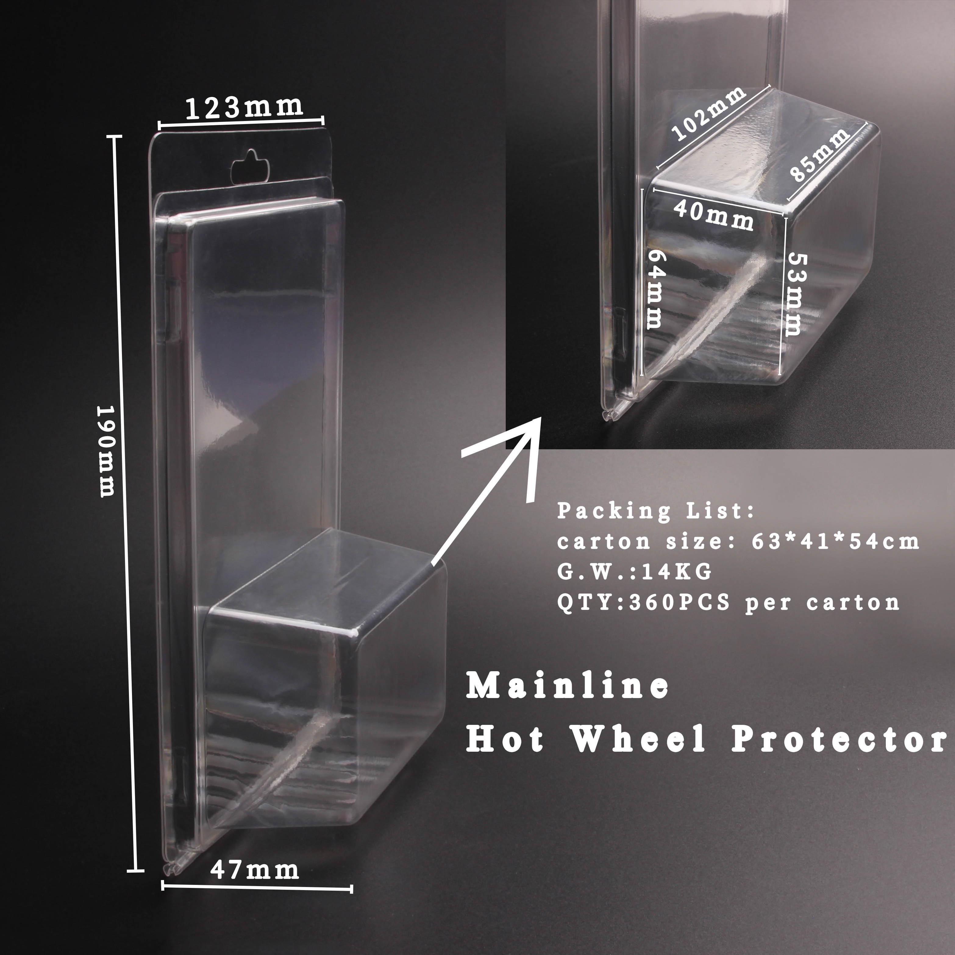 Mainline hotwheels car display case blister pack hotweels protective case clear PETPVC hot wheels protector