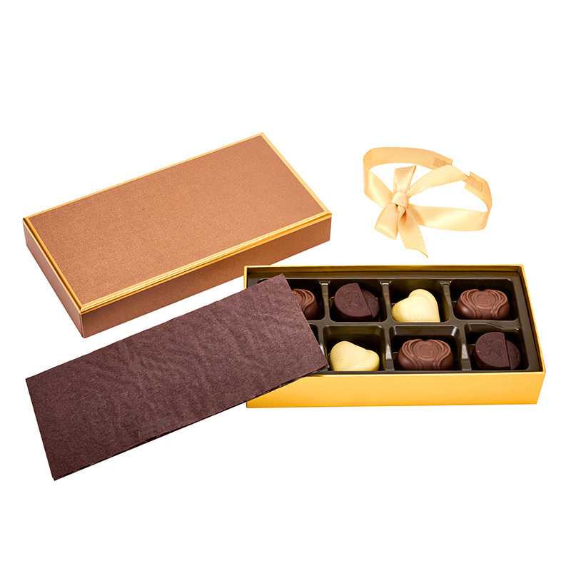 in Stock 8 Count Recyclable Rigid Chocolate Gift Box Universal Packaging for Chocolate Candy Food Safe