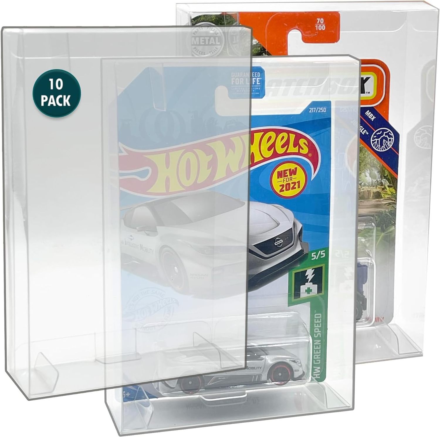 Hot Wheels & Matchbox 10-Pack Recycled Materials Protector Display Case for Carded Mainline Cars