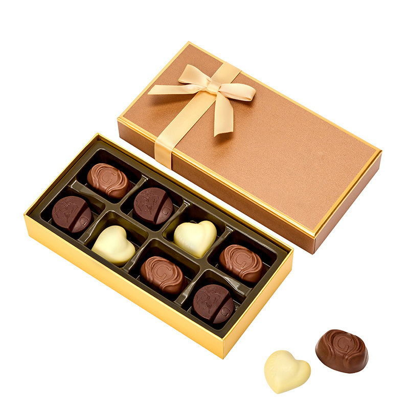 in Stock 8 Count Recyclable Rigid Chocolate Gift Box Universal Packaging for Chocolate Candy Food Safe