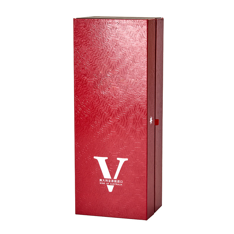 High Quality Custom Magnetic Cardboard Wine Box Wine Bottle Paper Gift Packaging Box