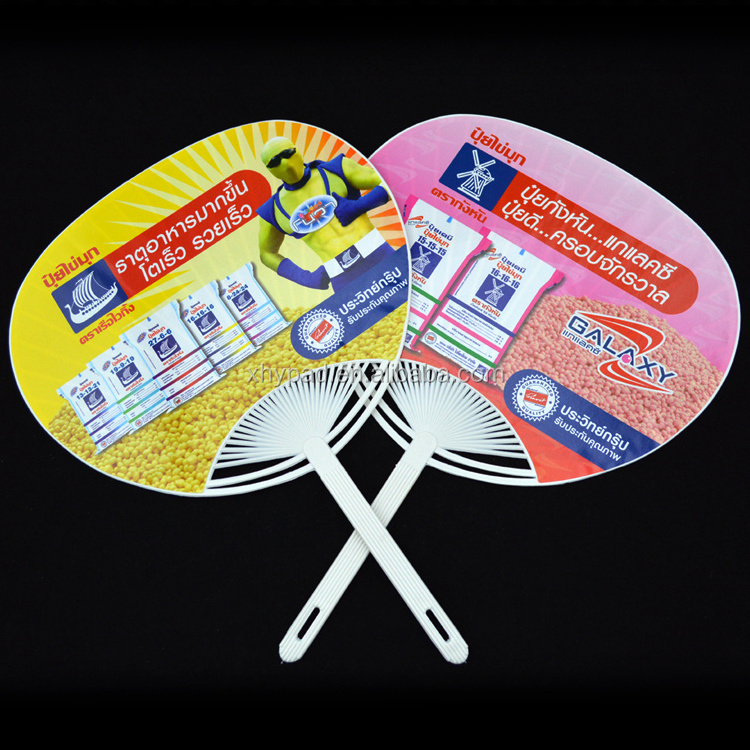 Cheap  Custom Hand Fan Round Plastic Hand Held Fan for Advertising Gift