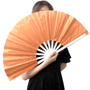 Customized New Design Promotional Large 33cm Big Size Gift Portable Folding Hand Fan Decorative Bamboo Chinese Hand Fan