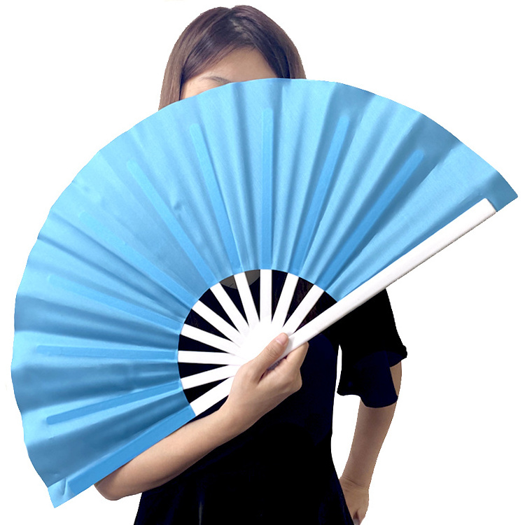 Customized New Design Promotional Large 33cm Big Size Gift Portable Folding Hand Fan Decorative Bamboo Chinese Hand Fan