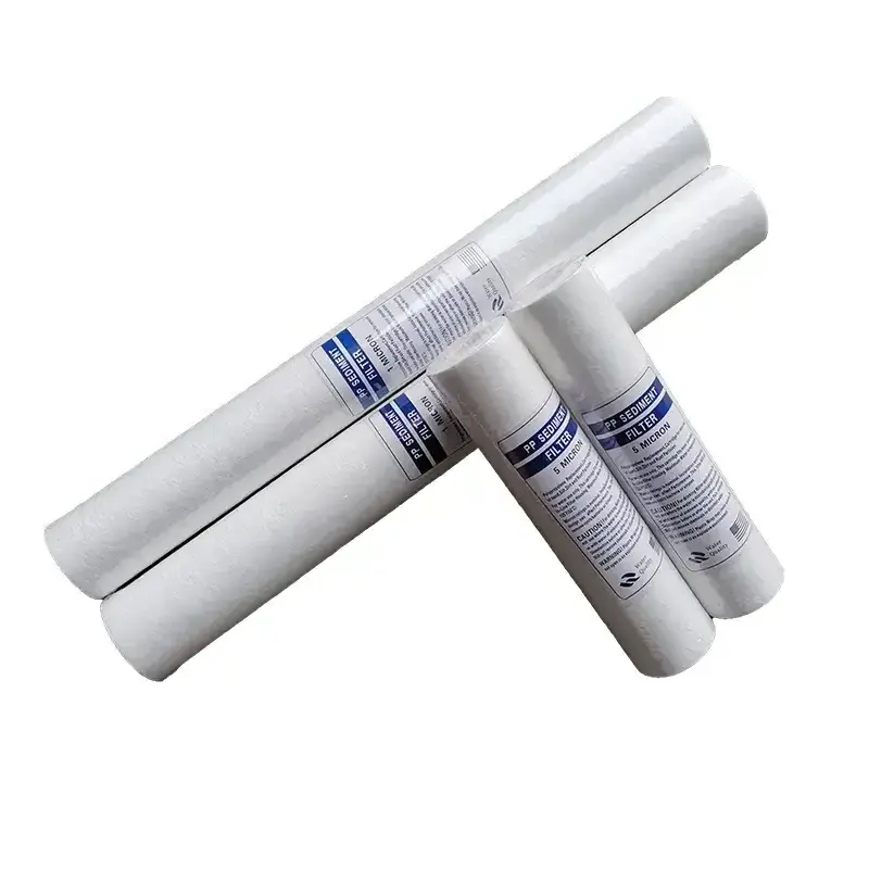 10 20 30 Inch 1 Micron 5 Micron PP Yarn Sediment Filter Cartridge Cotton Spun Polypropylene Melt Blown Filter Cartridge