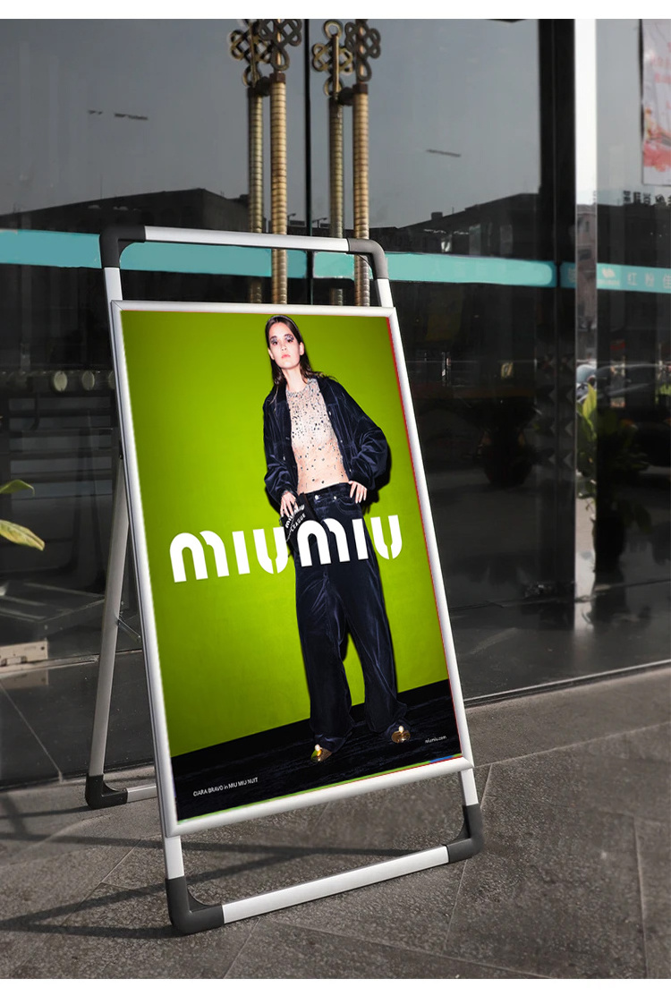 Frame Aluminum Display Stands Custom Hand Carried Sign Portable Outdoor Advertising Poster Stand