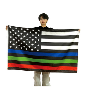 USA 3x5 Feet  Stripes Black White And Blue red green Yellow grey American Flag Thin Blue Line us usa flag