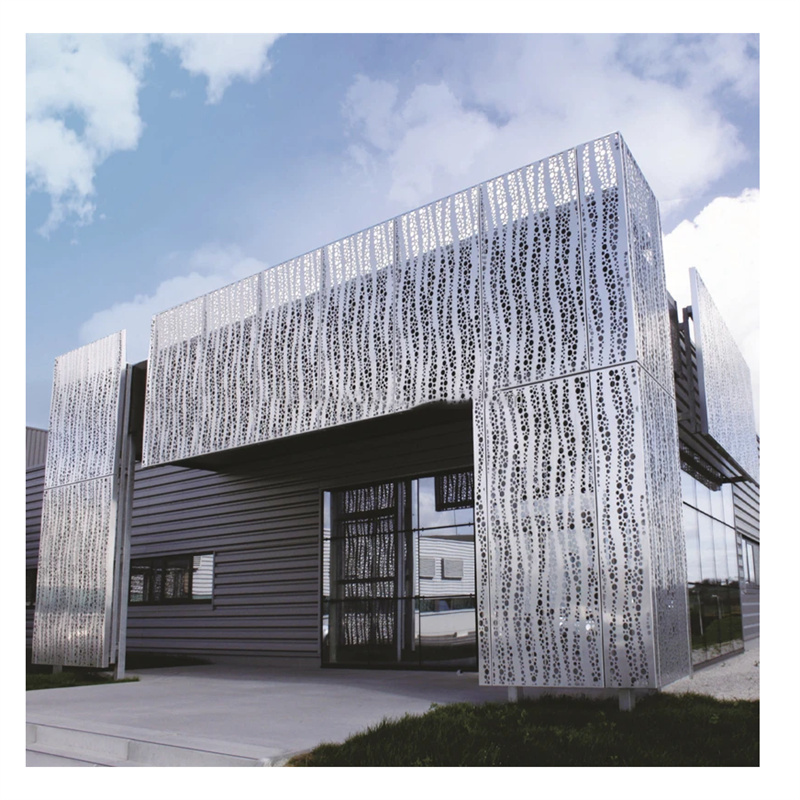 Architectural Art Style Perforated Curved Metal Aluminium Curtain Wall 3d Facade Panels Aluminum Outside Wall Panel