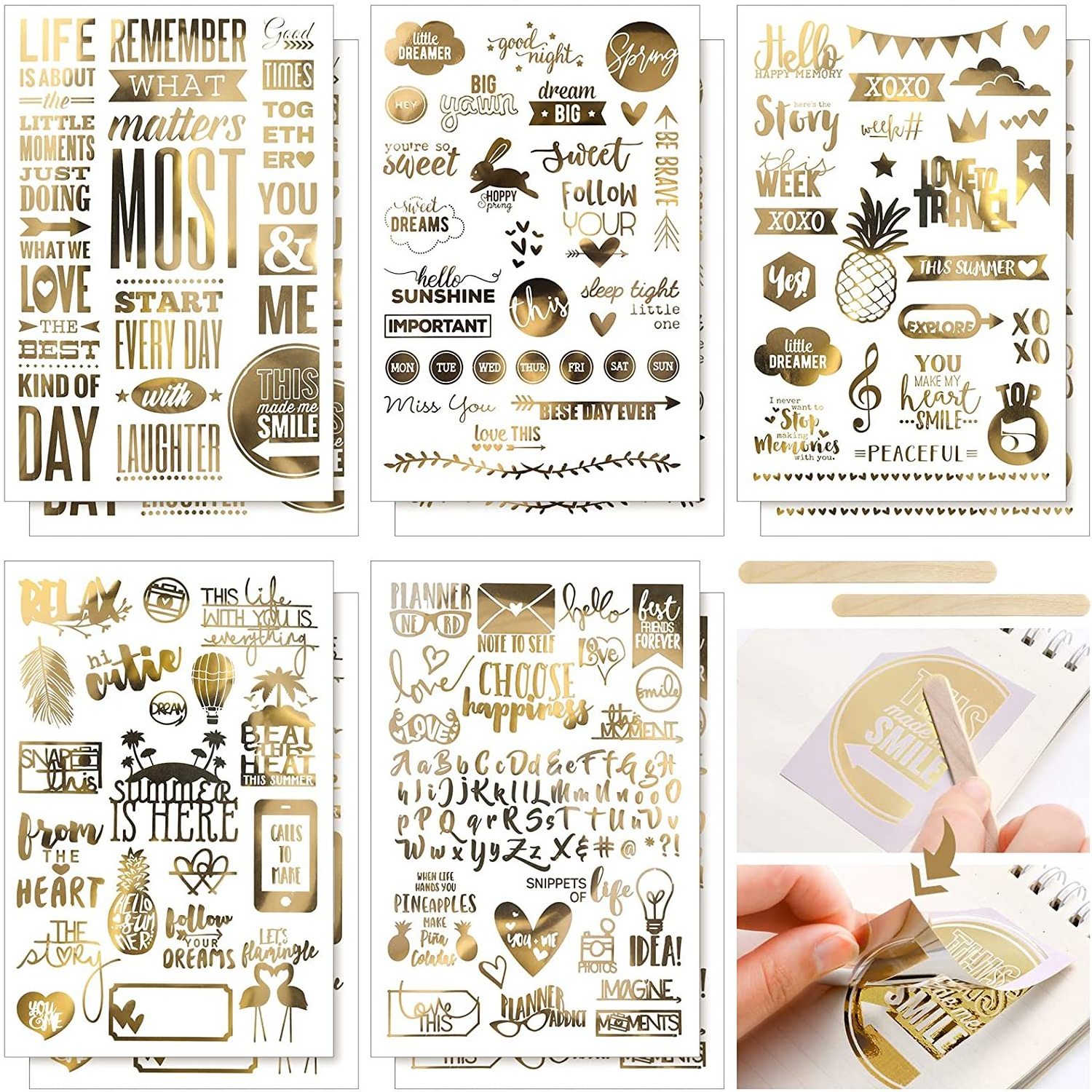 Rub on  transfer stickers Scrapbooking journal