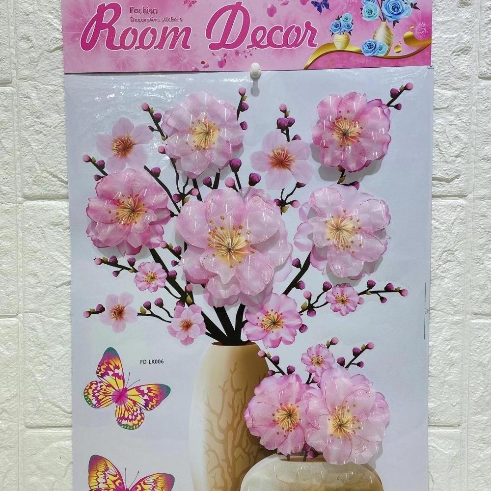 home decor sticker 7D 8D Vase Flower Decorative Sticker Wall sticker 3D home decoration