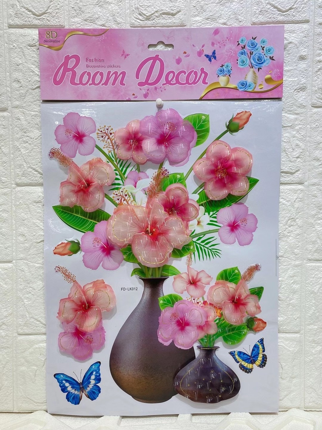 home decor sticker 7D 8D Vase Flower Decorative Sticker Wall sticker 3D home decoration