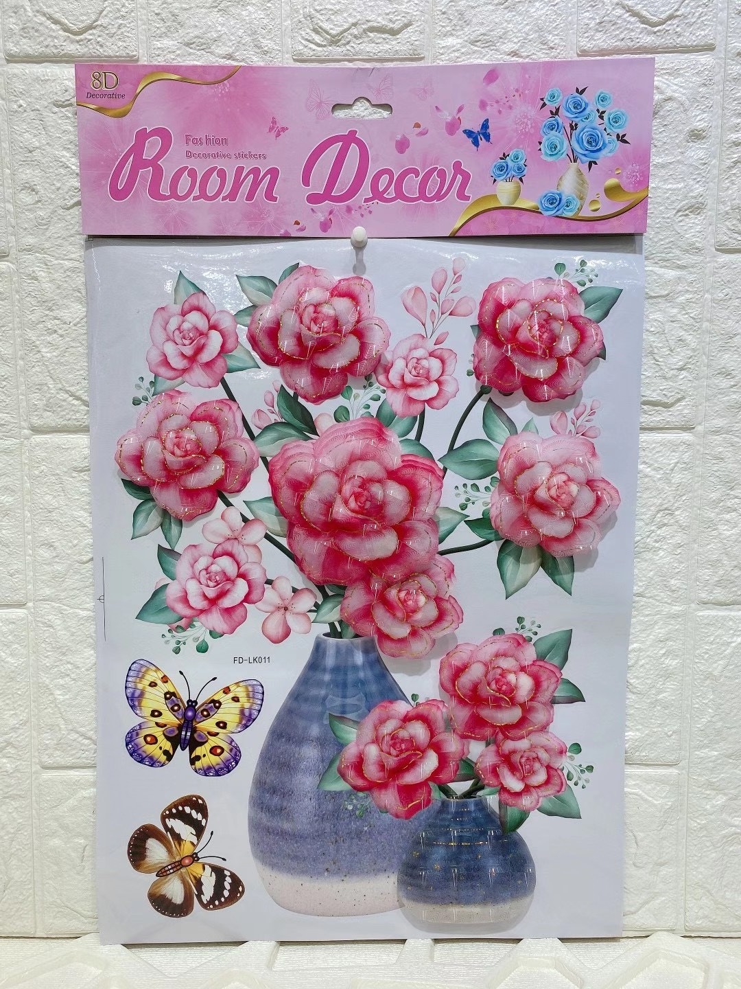 home decor sticker 7D 8D Vase Flower Decorative Sticker Wall sticker 3D home decoration