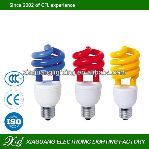 yellow red green blue color cfl lamp colorful fluorescent light bulbs