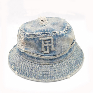 Vintage washes Denim bucket cap hip hop sun hats manufacturer Jeans hats