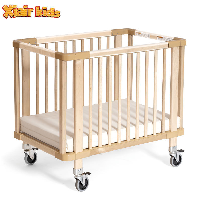 Montessori Infant Solid Wooden Single Bed for Kindergarten Kids Resting Bed Daycare Furniture Sleeping Cot for Baby Wooden Crib