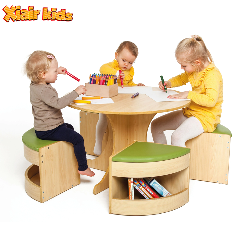 Childcare Solid Wood PreSchool Montessori Furniture Kids Chair and Table Daycare Kindergarten Classroom Furniture Wholesale