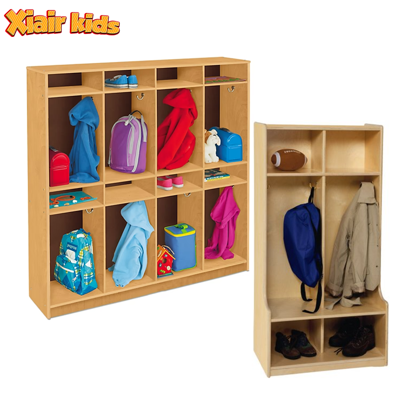 Xiair Kindergarten Furniture Children Multipurpose Kids Cupboard For Kids Wardrobe Nursery School Clothes Shoes Storage