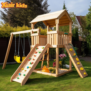 Xiair Kids Kindergarten Outdoor Playground Equipment Playhouse With Steel Slide Swing And Climbing For Outdoor Play