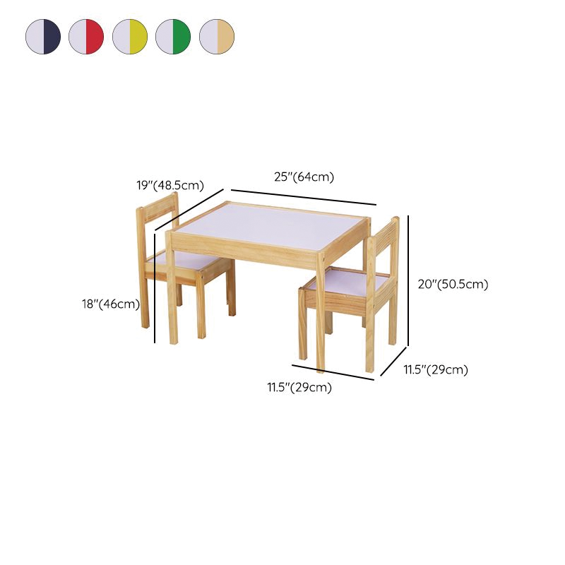 Xiair Wooden Kids Study Table With 2 Chairs Set For Toddlers Boys Girls Study Table With Chair White Wood Children's Furniture