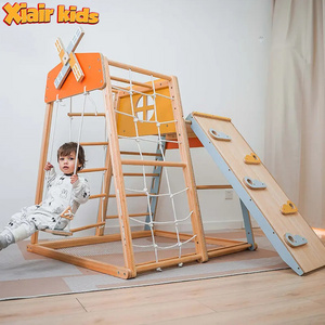 Xiair Wooden Climbing Frame Playground Indoor Children Montessori  Climbing Pickler Gym Swing Combination Sports Exercise Sets