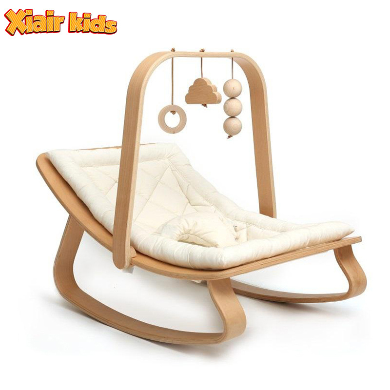 Xiair Wood Baby Bouncer Swinging Chair for Babies Nursery Children Furniture Rocking Chair For Baby Sleep Kids Sofa Indoor