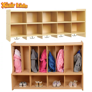 Xiair Montessori Wooden Backpack Cubby Storage Organizer With Hooks For Daycare School Coat Locker For Toddlers Kindergarten