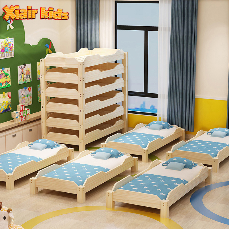 Xiair Montessori Kindergarten Daycare Nap Bed Hosting Solid Wood Cot Children Special Stacking Baby Special Bed Single Bed