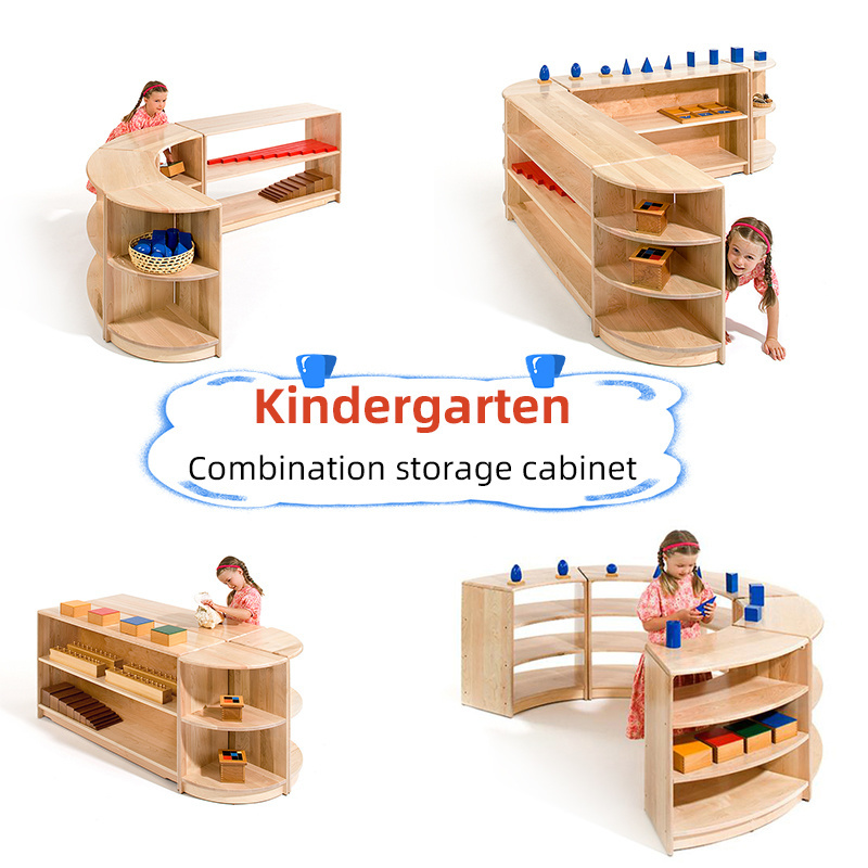 Xiair Kindergarten Furniture Preschool Classroom Custom Role Play Cabinets Storage Children's Toy Cabinet Family Bookcase