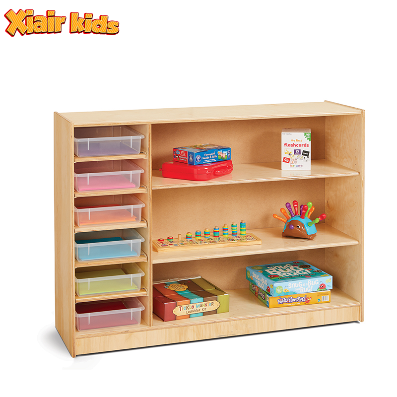 High-quality Wooden Storage Cabinets Kindergarten Ideal for Kids' Storage Nursery Daycare Centers Preschool-Friendly Designs